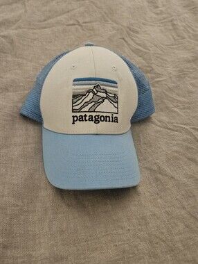Patagonia Light Blue and White Trucker Hat